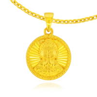 【金緻品】黃金墜子 菩提光輝 0.67錢(5G工藝 純金墜飾 平安 放射 光芒 如來佛祖 神明 宗教 信仰)