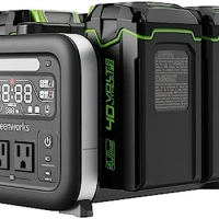 Greenworks 40V 500W Portable Power Station, 4-Slot Inverter, 2 AC Outlets,5 USB Ports, Smart APP Control Power Generator,Outdoor