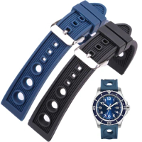 22mm Rubber Watchbands Men Women Waterproof Swimming Smart Watch Band Black Blue Soft Strap