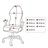 Computer Chair Cover Soft Chair Cover Geometric Pattern Gaming Chair Cover Set Elastic Strap Easy to Install Washable