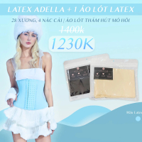 [Combo Latex + Áo Lót] Adella - Đai Nịt Bụng Latex By W.STORE Chính Hãng - Latex Màu Xanh 28 Xương 4