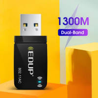 EDUP 1300Mbps Wifi Adapter USB3.0 WiFi Wireless Network WiFi Card Mini Portable 5G&amp;2.4G WiFi USB Ethernet for PC Laptop Desktop
