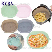 Silicone Air Fryers Oven Baking Tray Pizza Fried Chicken Airfryer Silicone Basket Reusable Airfryer Pan Liner Accessories Baking
