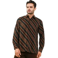 Samsara Batik Kemeja Formal Lengan Panjang Dewananda - Coklat L