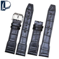 Pesno Black Crocodile Leather Watchstrap Men Watch Accessories Suitable for IWC Pilot's Watches 21 22 mm Watch Bracelet Belt
