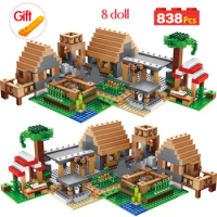 The Farm Cottage Building Blocks Compatible Lepining MY WORLD Village House Figures Brick Toys For Children