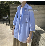 FINDSENSE X  男生日系短袖襯衫男港風 寬鬆 半袖上衣