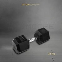 Atomcore Fitness Hexagonal Dumbbell - Rubber Dumbbell Barbell 25KG