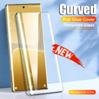 1-3PCS Full Glue Cover Curved Tempered Glass For Xiaomi Mi 13 Pro 12 11 12S Ultra Note 10 CC9 Pro Lite Screen Protector MIX 4