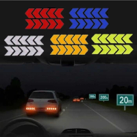 10Pcs Arrow Reflective Tape Safety Caution Warning Reflective Adhesive Tape Sticker For Truck Motorcycle Bicycle Car Styling