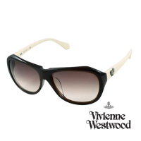 【Vivienne Westwood】英國精品時尚不規則系列造型太陽眼鏡(VW744-02-咖)