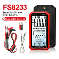 FS8233 Counts Digital Multimeter Smart Auto Range 1000V 10A Tester Meter Ohm Hz Capacitance REL True