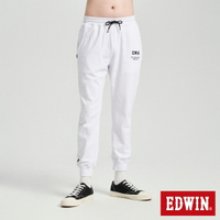 EDWIN 鬆緊綁繩運動束口褲-男款 白色