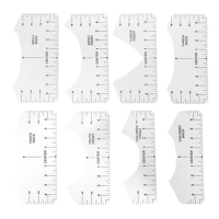 Best 8Pcs T-Shirt Alignment Ruler V Neck For Guiding T-Shirt Design Rulers DIY Drawing Template Craft Tool, DIY Craft Tool