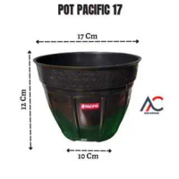 (TERMURAH) Pot Bunga 17 20 Hitam & Putih Pacific / Pot Plastik Kecil