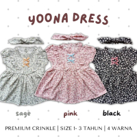 yoona dress anak cewek 1-3th motif bunga dress crinkle