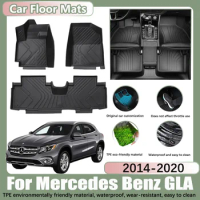 LHD Car Floor Mat For Mercedes Benz GLA AMG X156 180 200 250 2014-2020 2015 TPE Car Waterproof Foot Pad Custom Liner Accessories