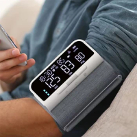 Full Upper Arm Blood Pressure Monitor Rechargeable Digital Three Color LCD large Screen Blood Pressure Monitor With Voice