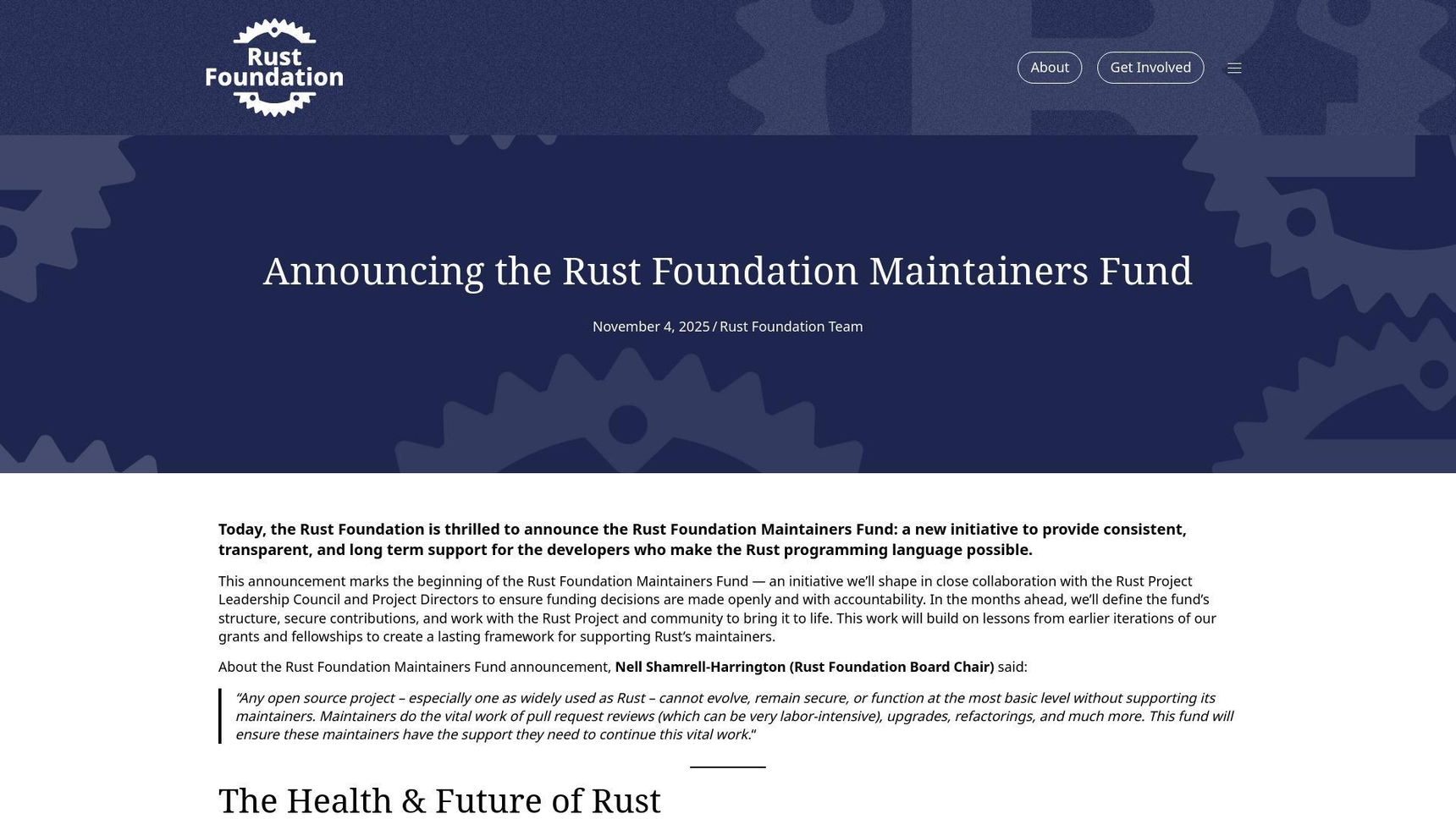 Rust 基金會維護者基金公告引發社群對資金、政治與語言方向的熱烈辯論 — BigGo 財經