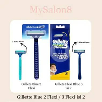 Alat Cukur Pria Gillette Blue 2 Flexi / 3 Flexi isi 2 Blue 2 Flexi
