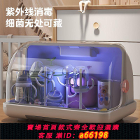 【台灣公司 可開發票】嬰兒奶瓶消毒收納箱便攜式大號寶寶餐具紫外線消毒瀝水防塵消毒