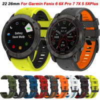 Quickfit Watch Strap For Garmin Fenix 7 7X Pro 5X 5 Plus 6X 6 Watch Silicone Wirstband For Garmin Forerunner 965 955 Epix Watch