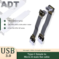Type-C USB 3.0 Micro-B OTG Extension Ribbon Cable Fold 90 FPV Slim Flat Flexible FPC Charge Brushless Handheld Gimbal Monitor