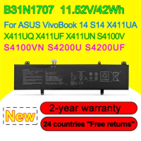 11.52V 42Wh B31N1707 Laptop Battery For ASUS VivoBook S14 X411UA X411UQ X411UF X411UN S4100V S4100VN S4200U S4200UF Series