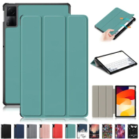 For Redmi Pad Se Case 11" Tri-Fold Magnetic Leather Stand Hard Smart Cover For Coque Xiaomi Redmi Pad SE Case Cover Funda + Pen