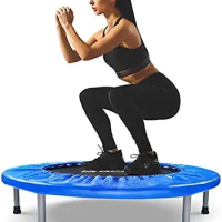 Foldable Mini Trampoline, Fitness Trampoline with Safety Pad, Stable &amp; Quiet Exercise Rebounder for Kids Adults Indoor/Garde