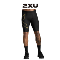 【2XU】M Light Speed Compression Shorts 男士 輕盈奔馳壓縮短褲 黑/金(2X24NSM731299)