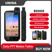 UNIWA-Waterproof Smartphone, B6000, IP68, Zello PTT, Walkie Talkie, 4GB + 64GB, 5000mAh, NFC, Android 6.0, Octa Core Cellphone