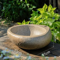 掬涵仿石戶外庭院洗手池花園陽臺洗臉盆復古鵝卵石臺上盆水槽水池