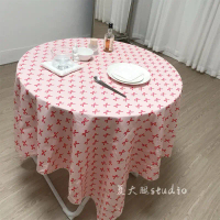 Khăn Trải Bàn Cute Nơ Coquette Đủ Màu Vải Cotton Họa Tiết Caro Đủ Màu Thảm Trải Picnic RECO Decor