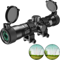 1.5-5x32 Crossbow Scope Etched Reticles Red Green Illuminated Hunting Rifle Scope 300-425FPS Speed Adjustment Crossbow Sights