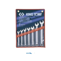 【KING TONY 金統立】專業級工具7件式複合扳手組 梅開扳手 3/8 ~3/4(KT1207SR)