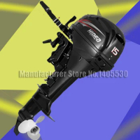 Hot sales factory Hidea 2 stroke 15 HP Manual Start Back control water cooled outboard motors fishing boat power engine
