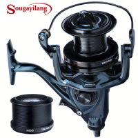 Sougayilang DYD9000 10000 12000 Distant Wheel Metal Spinning Fishing Reel 4.6:1 13+1BB Fishing Reel with Free Spool Fishing Reel