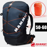 MAMMUT Ducan Spine 減震透氣登山健行背包 50-60L/原廠防水背包套_海洋藍/黑