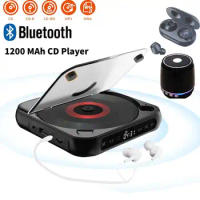 Portable CD Player With 5 Playback Modes Touchscreen Headphone Anti-Skip Shockproof Mini Music CD Walkman For Student Friend