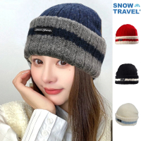SNOW TRAVEL AR-18A-3M男女高級美麗諾85%羊毛帽-反摺橫條款式(滑雪/登山/海釣/賞雪)