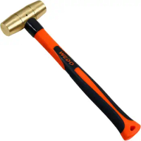 WEDO Brass Hammer 5-10lb,Sledge Hammer,Solid Brass Mallet Hammer,Fiberglass Hammer Handle,Die-Forged,DIN Standard,L400-900mm