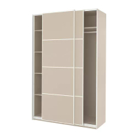 PAX/MEHAMN 衣櫃/衣櫥, 灰米色/雙面設計 灰米色, 150x66x236 公分