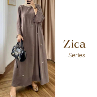 AYISHA.CLO - Zica Dress Gamis Bordir Viral | Dress Remaja Muslim Kekinian Polos Elegan | Abaya Dress