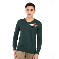 เสื้อสเวตเตอร์ผู้ชายแขนยาว  รุ่น GKSR701W9GRL0 Regular Fit สีเขียว