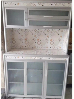 BACA DESKRIPSI/ Rak Piring Keramik Aluminium Kaca 3 Pintu SUPER TEBAL/ Rak Piring Aluminium/ Rak Pir