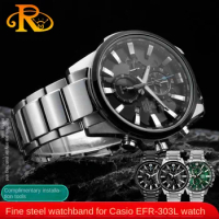 For Casio 5468 steel strip EDIFICE series EFR-303L/303D Earth Heart solid metal stainless steel watch strap 22mm for men