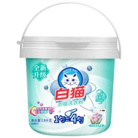 白貓 濃縮洗衣粉 1.8kg桶裝 亮白低泡易溶漂洗 手洗機洗 去漬護彩