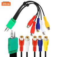 20cm 3.5mm + 2.5mm To 5RCA Audio Video AV Component Adapter Cable For Samsung LED LCD TV BN3901154W BN39-01154W New