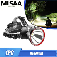 1 PCS Super Bright SST 40 LED Headlamp Rechargeable 18650 Power Bank Headlight Waterproof Head Torch Fishing Camping Lantern